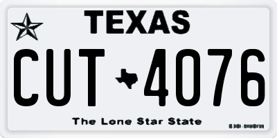 TX license plate CUT4076