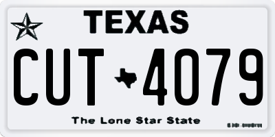 TX license plate CUT4079