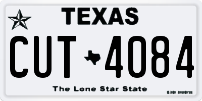 TX license plate CUT4084