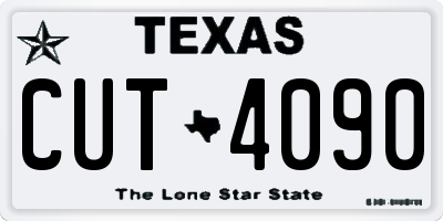 TX license plate CUT4090