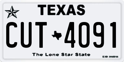 TX license plate CUT4091