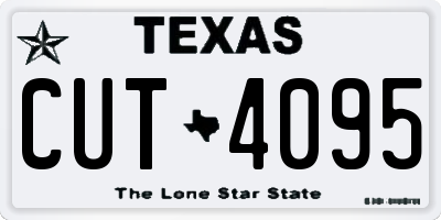 TX license plate CUT4095