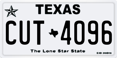 TX license plate CUT4096