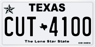 TX license plate CUT4100