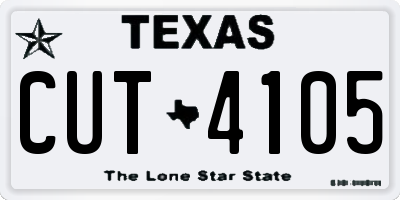 TX license plate CUT4105