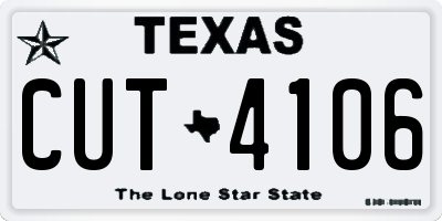 TX license plate CUT4106