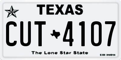 TX license plate CUT4107