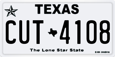 TX license plate CUT4108