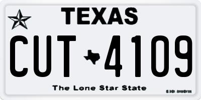 TX license plate CUT4109