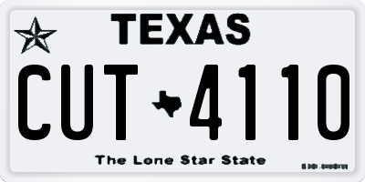 TX license plate CUT4110