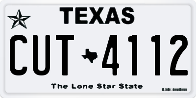 TX license plate CUT4112