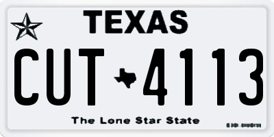 TX license plate CUT4113