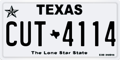 TX license plate CUT4114