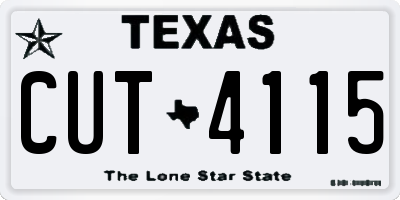 TX license plate CUT4115