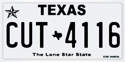 TX license plate CUT4116