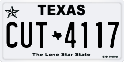 TX license plate CUT4117