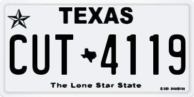 TX license plate CUT4119