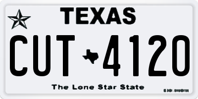 TX license plate CUT4120