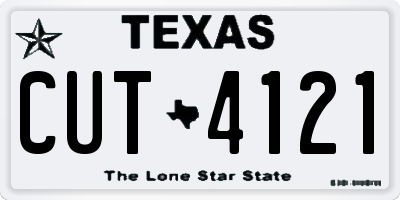 TX license plate CUT4121