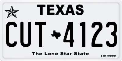 TX license plate CUT4123
