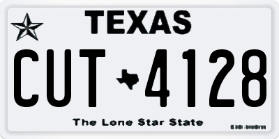 TX license plate CUT4128