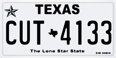 TX license plate CUT4133