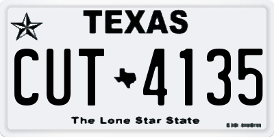 TX license plate CUT4135