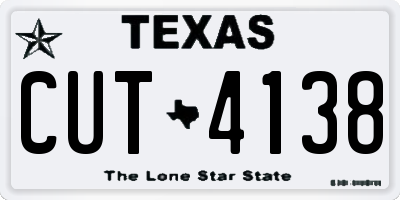 TX license plate CUT4138