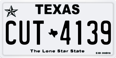 TX license plate CUT4139