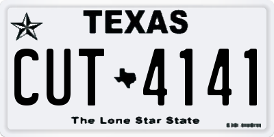 TX license plate CUT4141