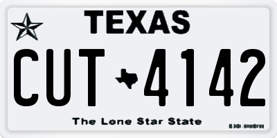 TX license plate CUT4142