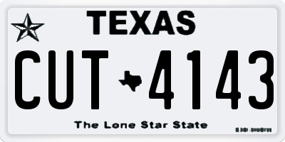 TX license plate CUT4143