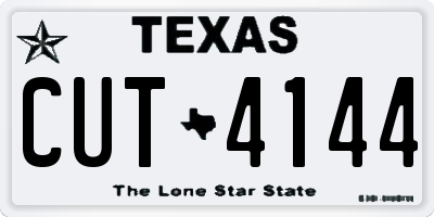 TX license plate CUT4144
