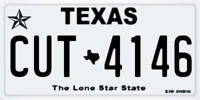 TX license plate CUT4146