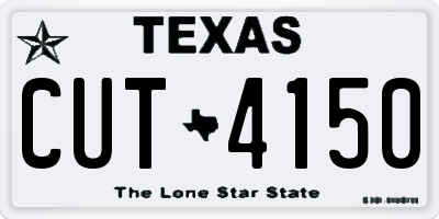 TX license plate CUT4150