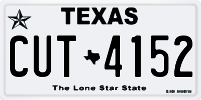 TX license plate CUT4152
