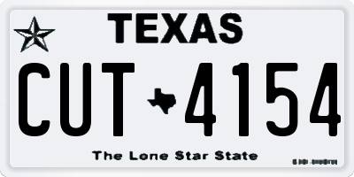 TX license plate CUT4154
