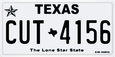 TX license plate CUT4156