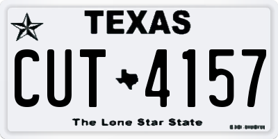 TX license plate CUT4157