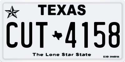 TX license plate CUT4158