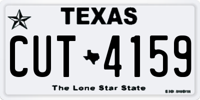 TX license plate CUT4159