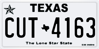TX license plate CUT4163