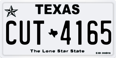 TX license plate CUT4165