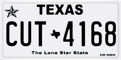 TX license plate CUT4168
