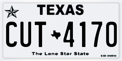 TX license plate CUT4170
