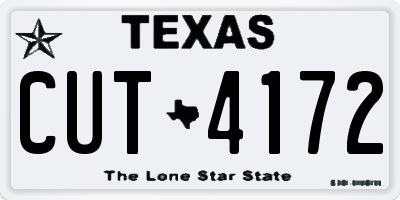TX license plate CUT4172