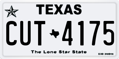 TX license plate CUT4175