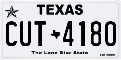 TX license plate CUT4180