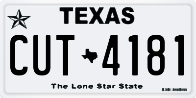 TX license plate CUT4181