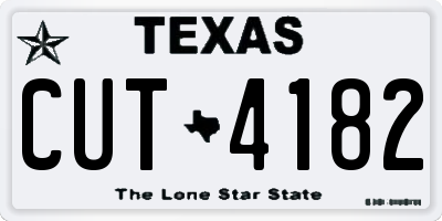 TX license plate CUT4182